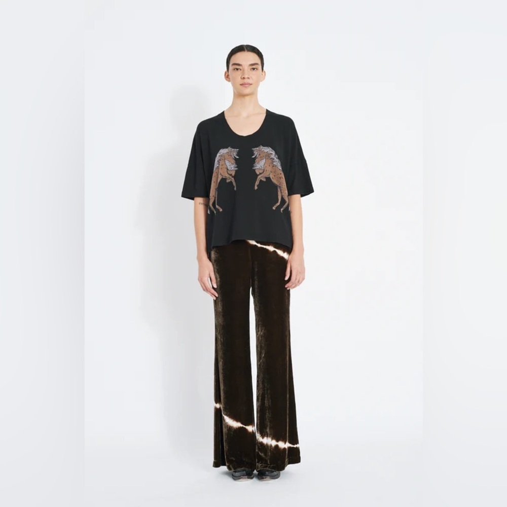Raquel Allegra Brown Velvet Gia Pant sz M